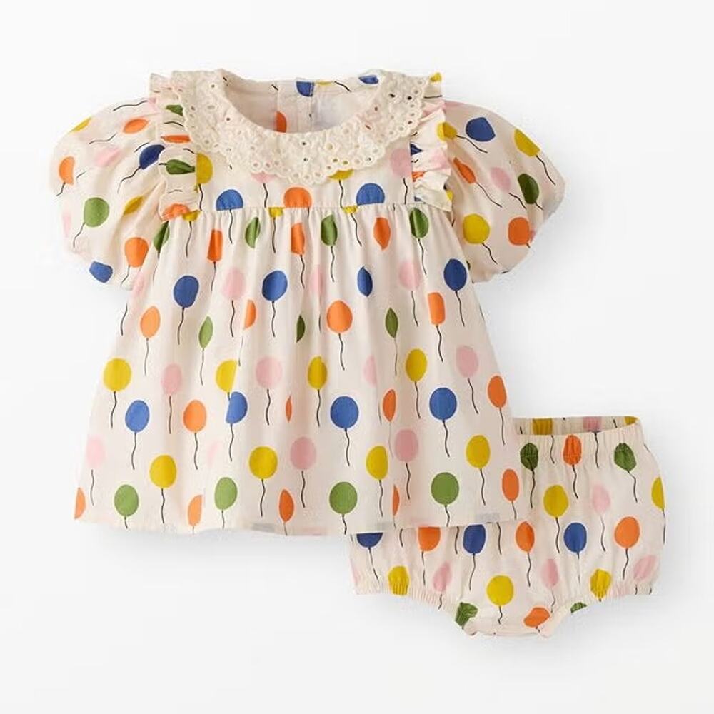Hanna Andersson NWT 3-6M "Balloon" Collared Dress with Bloomers